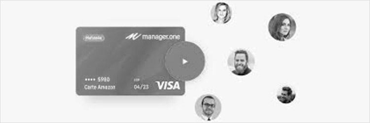 a bank card with faces around it